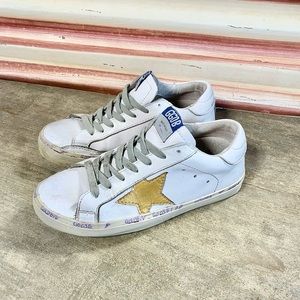Golden Goose White & Gold Superstars